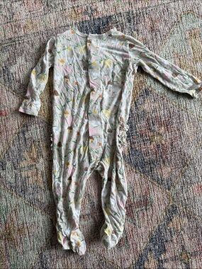 Magnetic Me Floral Footed One-Piece Pajamas - Pink, Yellow & Green